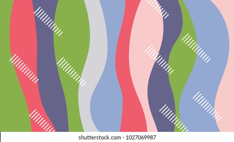 Abstract bright colorful wavy vector background in red, pink, green and blue color