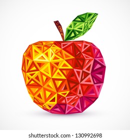 Abstract bright colors triangles vector apple