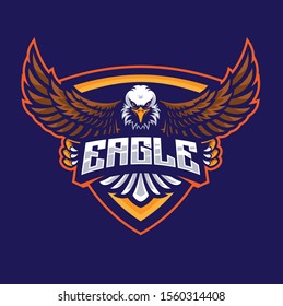 abstract bright colourfull eagle club logo design template