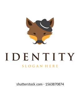 abstract bright colourfull identity fox logo design template