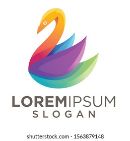 abstract bright colourfull Swan logo design template