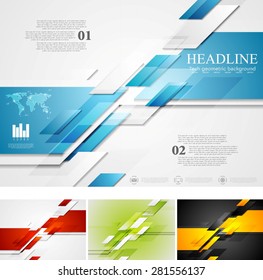 Abstract bright corporate tech background  Four colors  vector card design