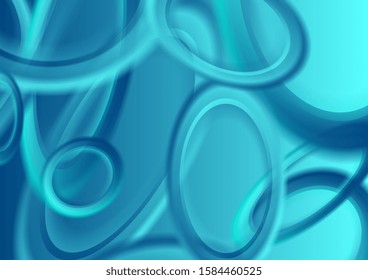 Abstract bright cyan background with smooth ellipses. Vector illustration