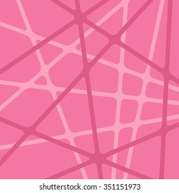 Abstract bright dark pink and pale colors stripes cross on light backdrop. Vivid layout 3d effect pattern thick lines. Simple modern template with grid tapes elements on different levels layers.