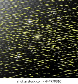 Abstract Bright Falling Star - Shooting  with Twinkling  Trail on transparent Background - Meteoroid, Comet, Asteroid - Backdrop Vector Illustration