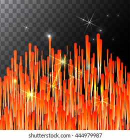 Abstract Bright Falling Star - Shooting  with Twinkling  Trail on transparent Background - Meteoroid, Comet, Asteroid - Backdrop Vector Illustration