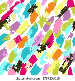 Abstract Bright Fashion Seamless Pattern Texture. Organic shabby background with Brush Strokes for printing brochure, poster, card, textile, wrapping paper, web page design
