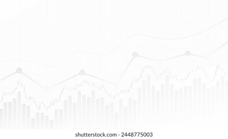 Abstract Bright Financial Chart With Uptrend Line Candlestic Graph. EPS10 Vector