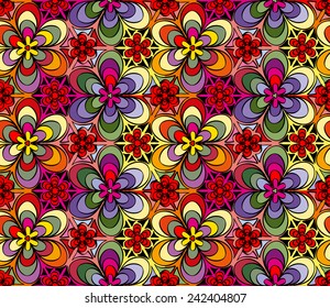 Abstract bright floral seamless pattern for your design