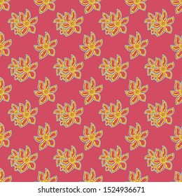 Abstract Bright Flower Bloom with Pink Yellow bright blue Color