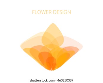 Abstract bright flower with place for text on white background. Vector illustration