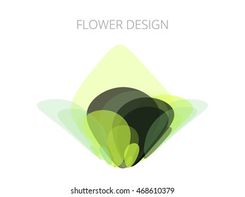 Abstract bright flower with place for text on white background. Vector illustration