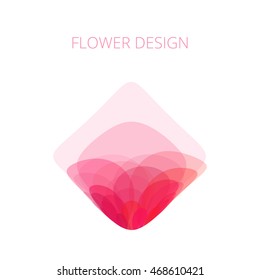 Abstract bright flower with place for text on white background. Vector illustration