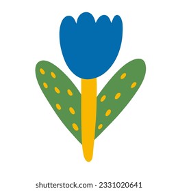 Abstract bright flower in scandinavian style, flat illustration.