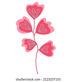 Abstract bright flowers. Flat illustration.