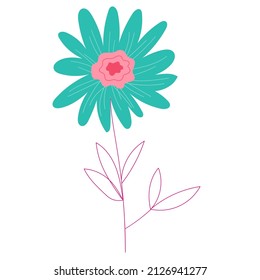 Abstract bright flowers. Flat illustration.