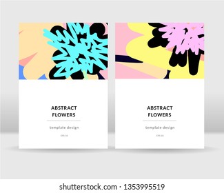 Abstract bright flowers poster template 