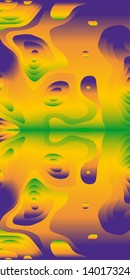 Abstract, bright fluid colors background in vertical format. Image for poster, web, landing page, wallpaper, smartphone cover. Psychedelic gradient colors in surrealistic landscape