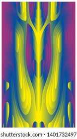Abstract, bright fluid colors background in vertical format. Image for poster, web, landing page, wallpaper, smartphone cover. Psychedelic gradient colors in surrealistic landscape