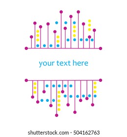 Abstract bright frame with line and blob. Vector stock decorative element isolated on white background