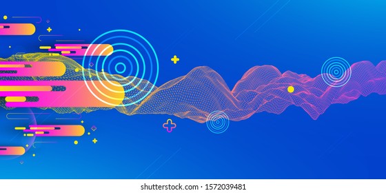 Abstract bright geometric  background. Vector illustration