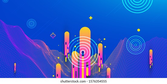 Abstract bright geometric  background. Vector illustration