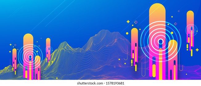 Abstract bright geometric  background. Vector illustration