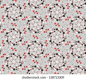 Abstract bright geometric seamless background. Grey and red texture. Seamless pattern. Floral lightning ornament. Abstract geometric kaleidoscope seamless background.