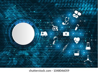 Abstract bright glitter blue background. 
health care icon pattern medical innovation concept design.Vector illustrations.
