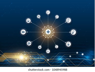 Abstract bright glitter blue background. 
health care icon pattern medical innovation concept design.Vector illustrations.