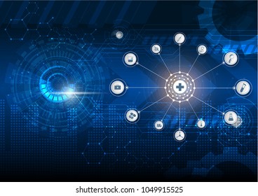 Abstract bright glitter blue background. 
health care icon pattern medical innovation concept design.Vector illustrations.