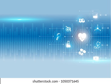 Abstract bright glitter blue background. 
health care icon pattern medical innovation concept design.Vector illustrations.