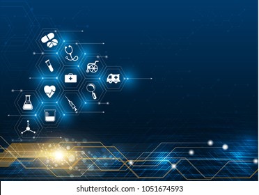 Abstract bright glitter blue background. 
health care icon pattern medical innovation concept design.Vector illustrations.