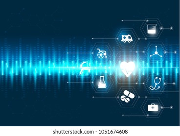 Abstract bright glitter blue background. 
health care icon pattern medical innovation concept design.Vector illustrations.