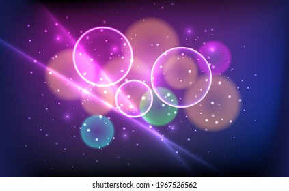 Abstract bright glow on a dark background. Vector illustration.