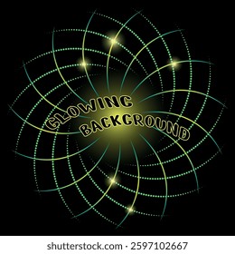 Abstract bright gradient background with glowing spiral lines and circles