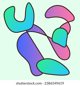 Resumen Gradiente brillante Forma de color Arte Material gráfico Afiche Mínimo Viviente Forma abstracta Ilustración Papel tapiz Imprimir Fondo