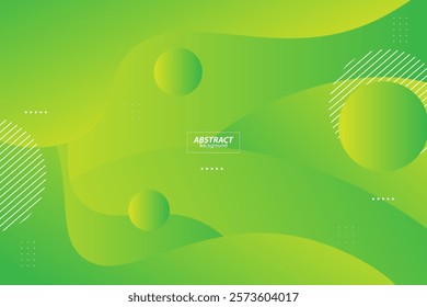 Abstract bright green banner background vector template with wave shape. Green background with trendy pattern design. Vector Eps10