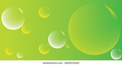 Abstract bright green banner background template vector with overlay curve shapes. Green background with trendy pattern design.