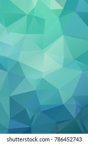 Abstract bright green geometric background, consists of triangles. Polygonal vertical background.