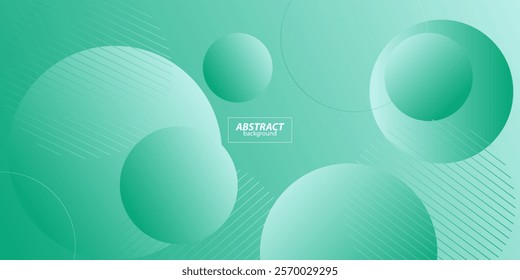 Abstract bright green geometric circle pattern illustration background. 3D look and simple pattern. Cool and luxury design. Vector Eps10