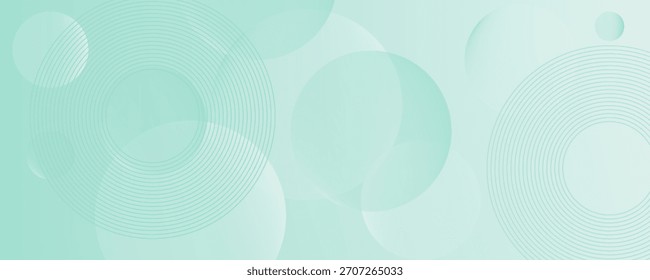 Abstract bright green geometric circle pattern background illustration. 3d look and simple pattern. Cool and luxury design. Vector eps10