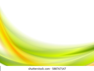Resumen fondo ondulado verde claro y naranja. Diseño de vectores