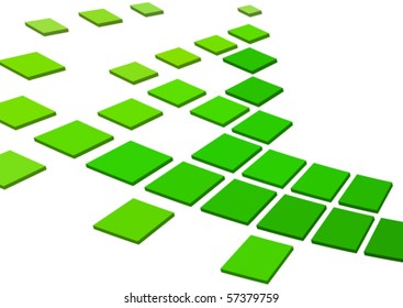 Abstract bright green squares on white. Vector