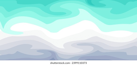 abstract bright green teal beach coast waves background