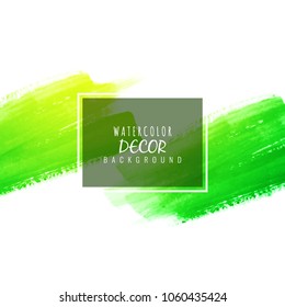 Abstract bright green watercolor stain design background