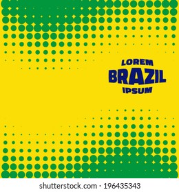 Abstract Bright Halftone Background using Brazil flag colors 2016, vector illustration