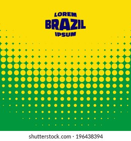 Abstract Bright Halftone Background using Brazil flag colors 2016, vector illustration 