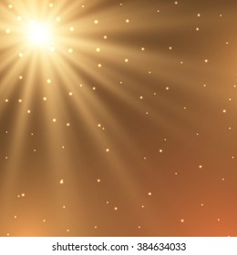 Abstract bright illustration. Neon sun.