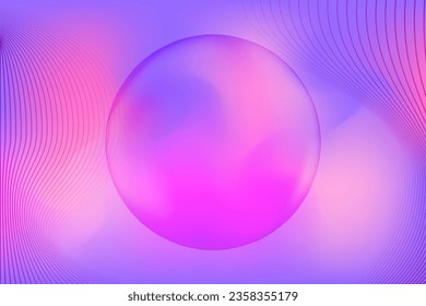 Abstract bright lavender background with fluid round circle and wavy lines, perfect for presentations, posters, trendy beauty banners